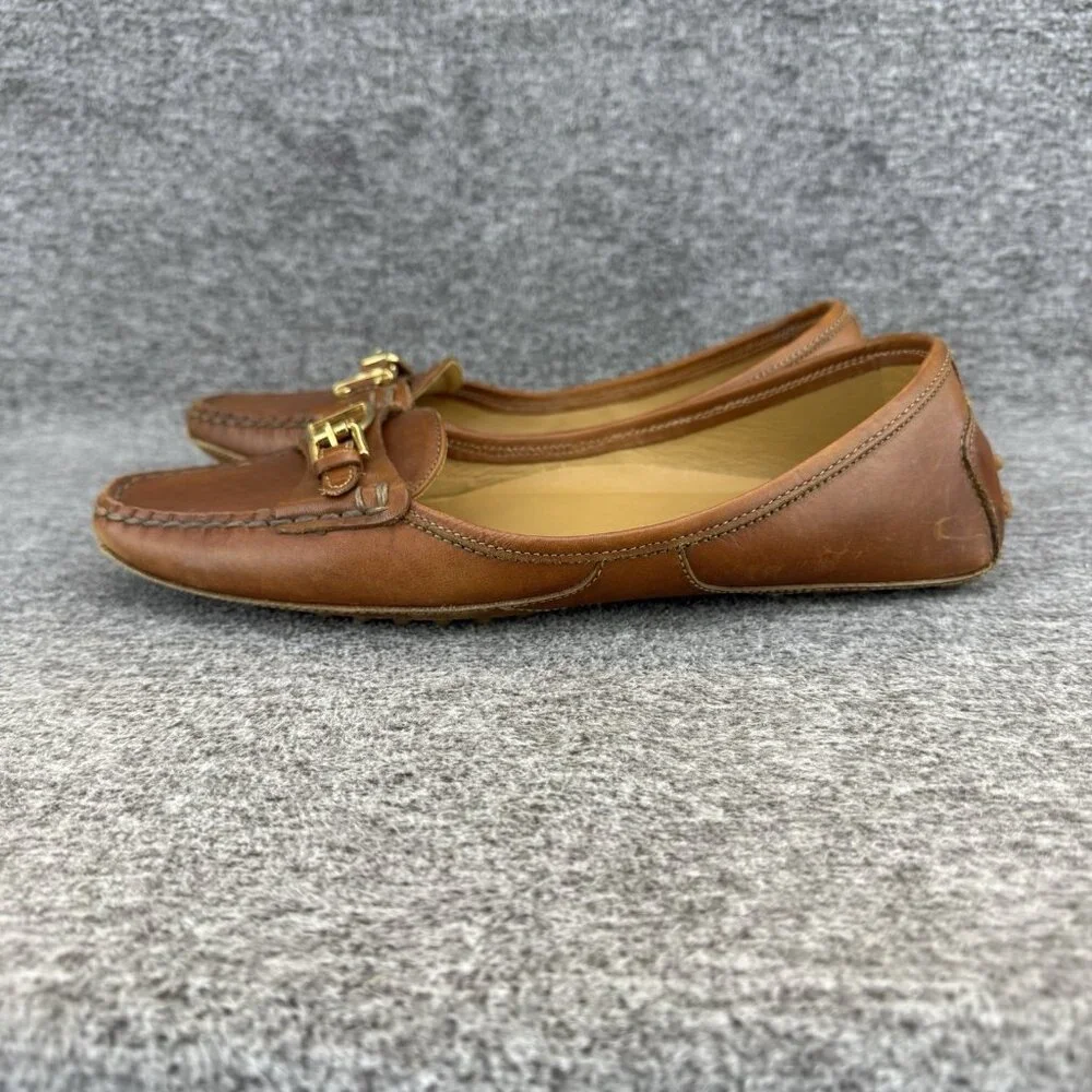 ✅Ralph Lauren Collection Stirrup Buckle Accent Driving Loafers Women’s Size 8.5B - Picture 9 of 11